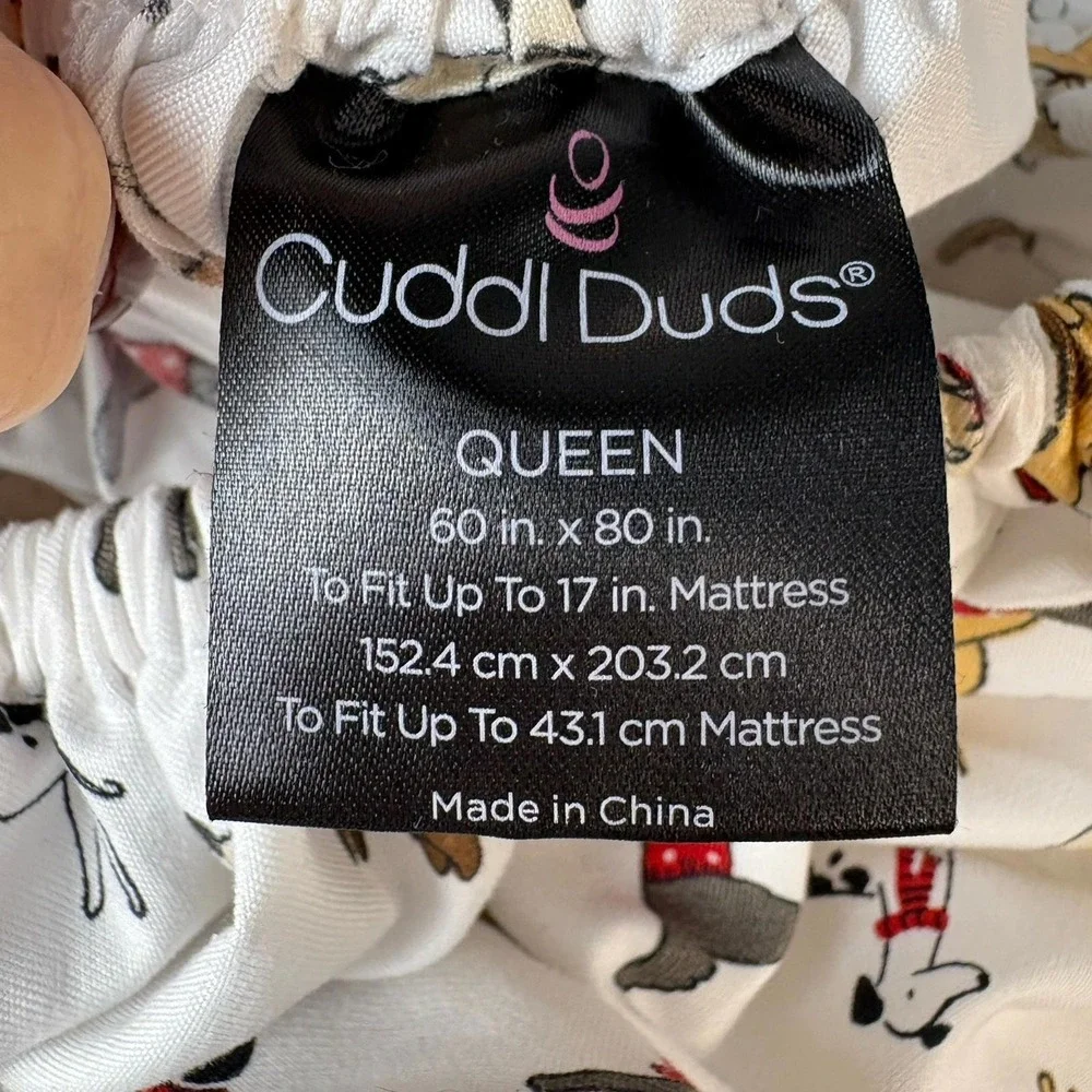 Cuddl Duds Sheets Queen Set Dogs Flat And Fitted Microfiber Extra Soft Holiday